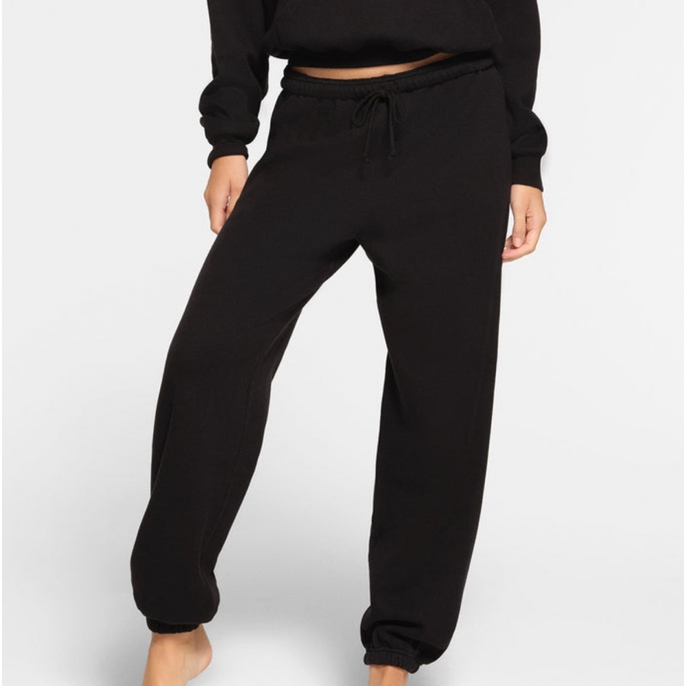 Skims Cotton Fleece Jogger onyx size xxs